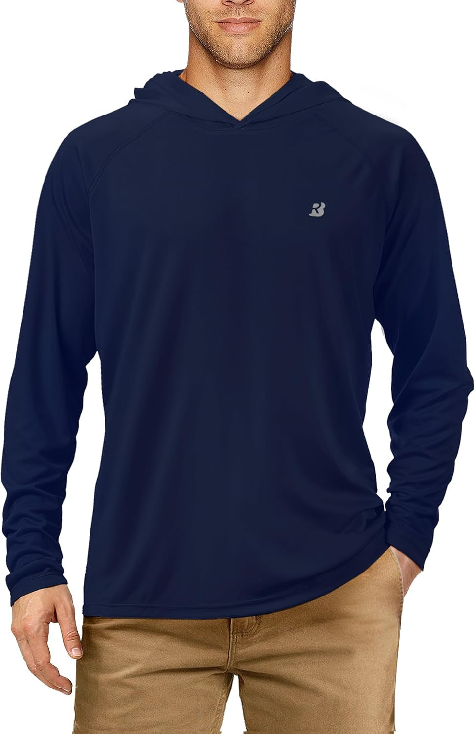 UPF 50+ Fishing Shirts for Men, Long Sleeve UV Sun Protection Hoodie, Outdoor Hiking Running Swimming Rash Guard