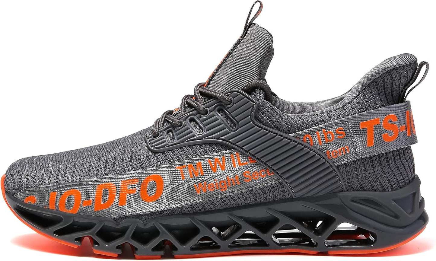 Womens Breathable Walking Running Shoes Athletic Blade Non Slip Workout Sport Sneakers Gym Tennis Fashion Sneakers Dark Grey Size 5.5