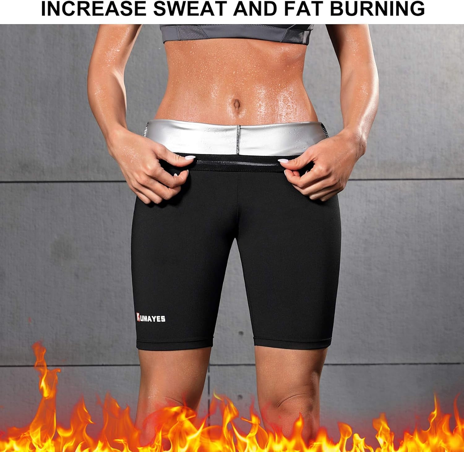 Sauna Sweat Pants for Women High Waist Slimming Shorts Compression Thermo Workout Fitness Thighs Body Shaper (Black, 3X-Large)