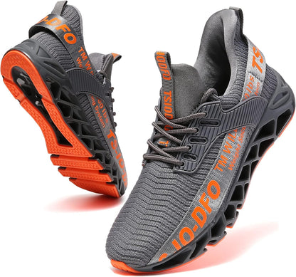 Womens Breathable Walking Running Shoes Athletic Blade Non Slip Workout Sport Sneakers Gym Tennis Fashion Sneakers Dark Grey Size 5.5