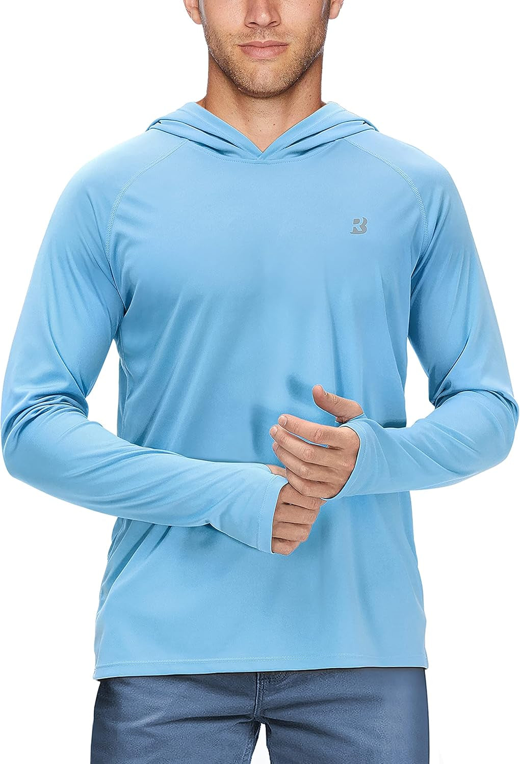 UPF 50+ Fishing Shirts for Men, Long Sleeve UV Sun Protection Hoodie, Outdoor Hiking Running Swimming Rash Guard