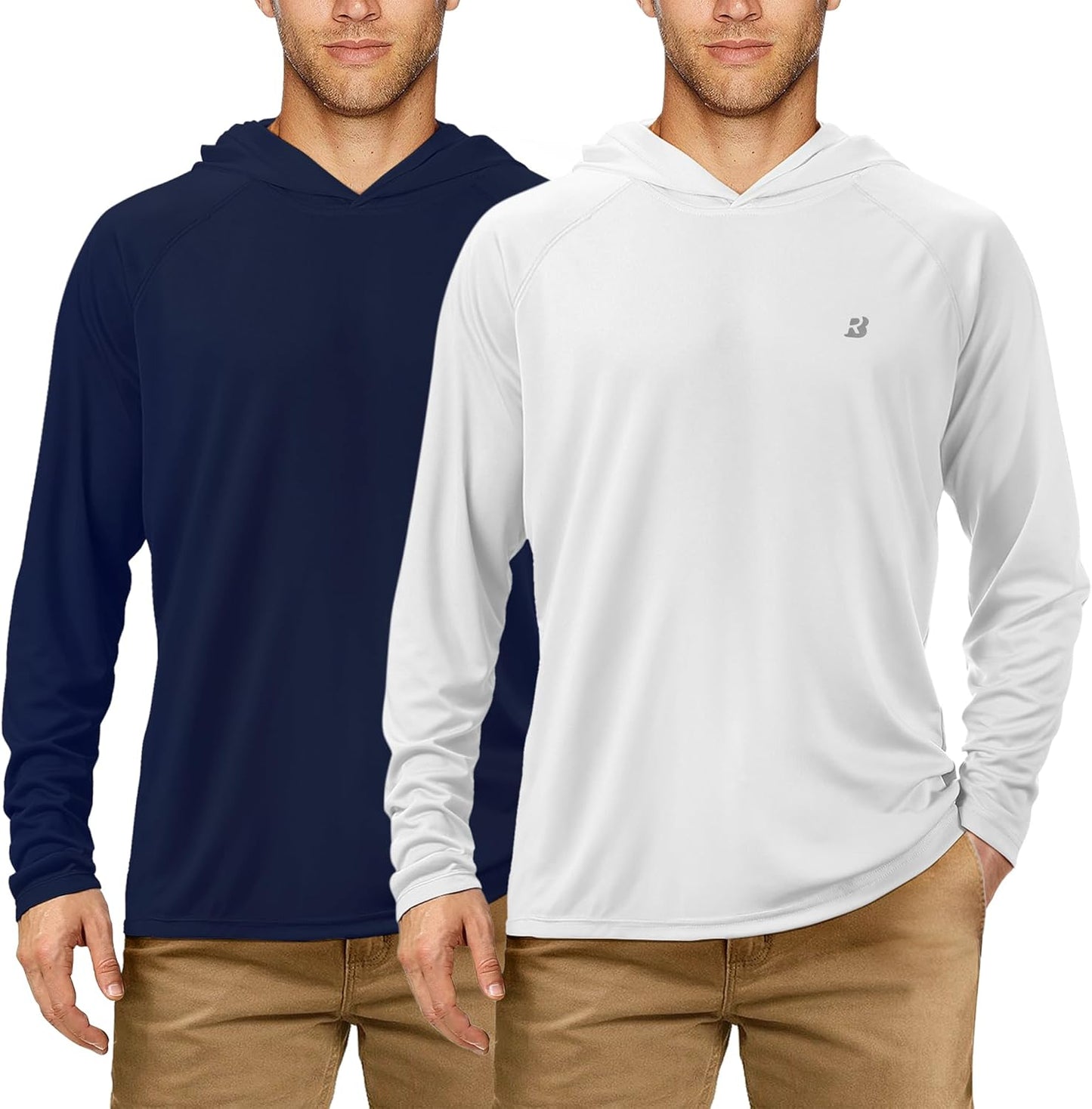 UPF 50+ Fishing Shirts for Men, Long Sleeve UV Sun Protection Hoodie, Outdoor Hiking Running Swimming Rash Guard