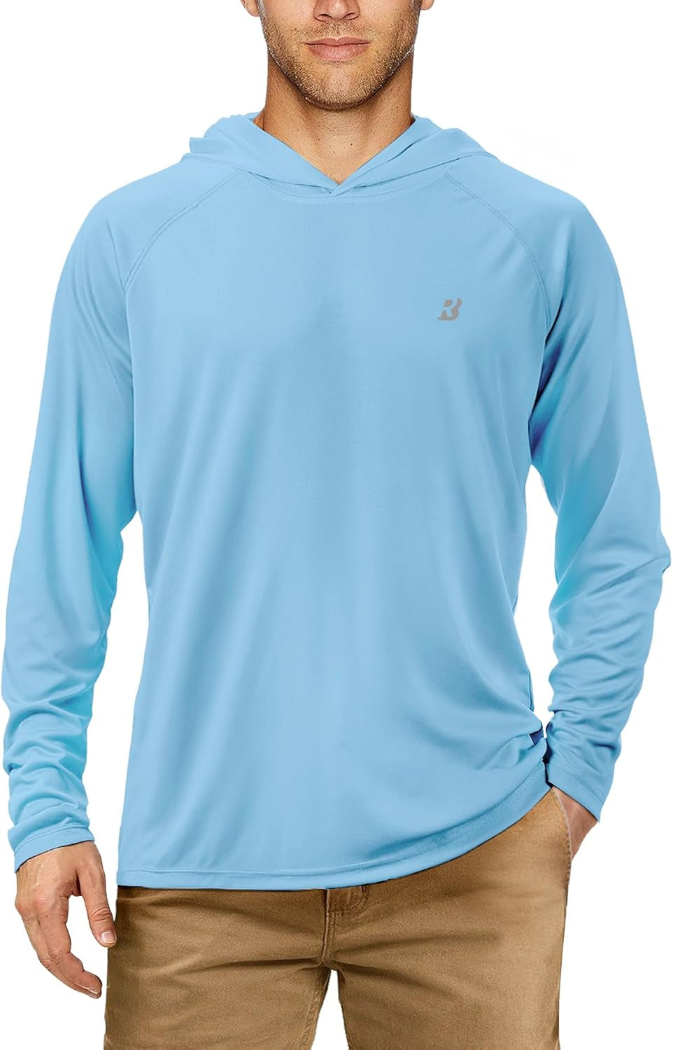 UPF 50+ Fishing Shirts for Men, Long Sleeve UV Sun Protection Hoodie, Outdoor Hiking Running Swimming Rash Guard